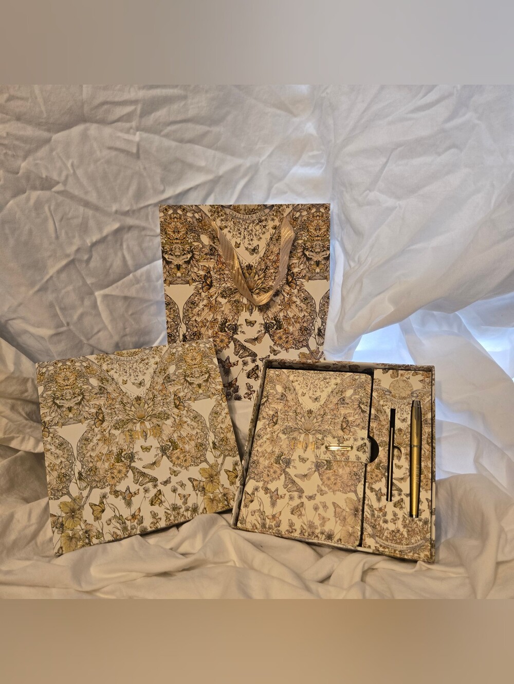 Dior Notebook/Stationery in floral Box With Pen